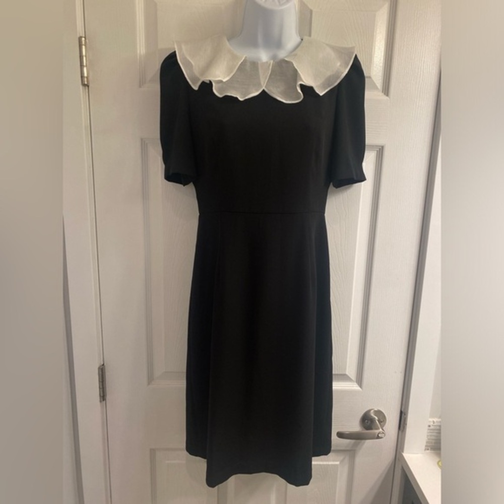 Korean Brand Marant Contrast Navy Petal Collar women dress size M